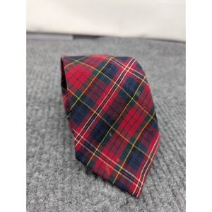 Vintage Pendleton Tie Red Scotch Plaid Americana Made in USA 100% Wool‎ READ